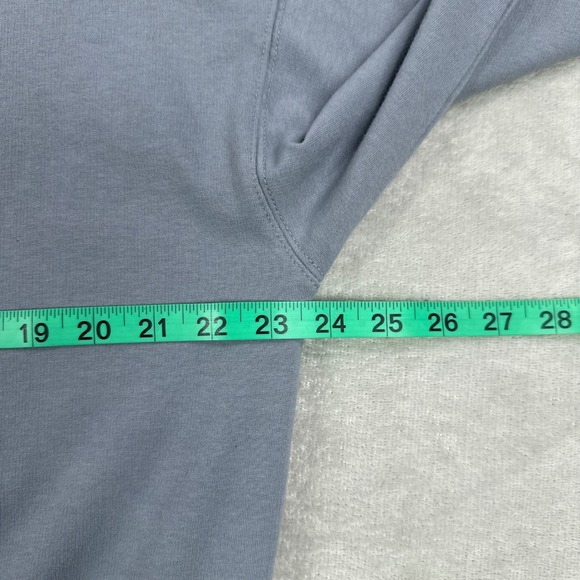 Vuori Laguna Henley Sweatshirt Womens Large Blue Gray Organic Cotton Relaxed Fit - Picture 7 of 12